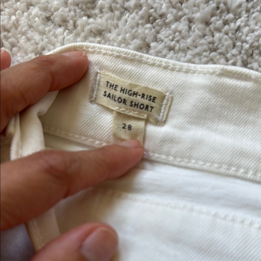 Madewell High Rise Sailor White Jean Shorts - Picture 5 of 5